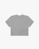 Los Angeles Apparel 23302 FINE JERSEY S/S CROP T in Silver