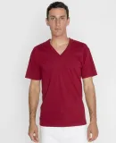 Los Angeles Apparel 24056 S/S Fine Jersey V-Neck 4 in Cranberry