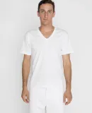 Los Angeles Apparel 24056 S/S Fine Jersey V-Neck 4 in White