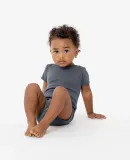 Los Angeles Apparel 40001 BABY RIB INFANT S/S ONES in Asphalt