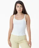 Los Angeles Apparel 43011 Baby Rib Spaghetti Tank in White