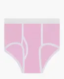 Los Angeles Apparel 44015 Baby Rib Brief in Baby pink/white