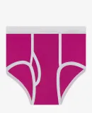 Los Angeles Apparel 44015 Baby Rib Brief in Fuchsia/white