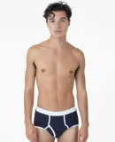 Los Angeles Apparel 44015 Baby Rib Brief in Navy/white