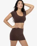 Los Angeles Apparel 83072GD Garment Dye Micro Crop in Chocolate