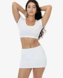 Los Angeles Apparel 83072GD Garment Dye Micro Crop in White