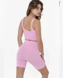 Los Angeles Apparel 8382 Cotton Spandex Bike Short in Candy pink