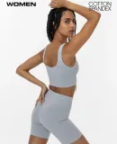 Los Angeles Apparel 8382 Cotton Spandex Bike Short in Heather grey