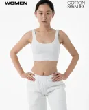 Los Angeles Apparel 8383 Ctn Spndx TankCrop Top in White