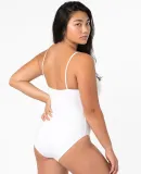 Los Angeles Apparel B100CF Spaghetti Bodysuit in White