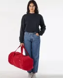 Los Angeles Apparel BD03 BULL DENIM WEEKENDER BAG in Dark red