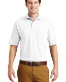 436 Jerzees Adult Jersey 50/50 Pocket Polo with Sp in White