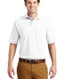 Jerzees 436 Adult Jersey 50/50 Pocket Polo with Sp in White