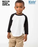 Los Angeles Apparel FF1053 Toddler 3/4 Slv Ply Ctn in White/black