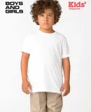 Los Angeles Apparel FF2001 Youth Poly Cotton S/S T in White
