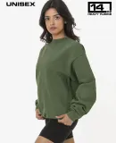 Los Angeles Apparel HF07GD L/S Heavy Fleece PO Cre in Army