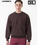 Los Angeles Apparel HF07GD L/S Heavy Fleece PO Cre in Chocolate