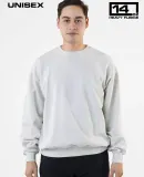 Los Angeles Apparel HF07GD L/S Heavy Fleece PO Cre in Cement