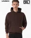 Los Angeles Apparel HF09GD L/S Heavy Fleece Hood P in Chocolate