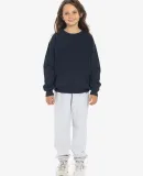 Los Angeles Apparel HF107GD Kids Heavy Fleece Crew in Navy