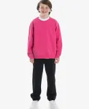 Los Angeles Apparel HF107GD Kids Heavy Fleece Crew in Paradise pink