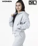 Los Angeles Apparel HF-16 Heavy Fleece Cropped Zip in Ash