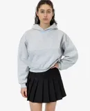 Los Angeles Apparel HF-19 Heavy Fleece Cropped Hoo in Ash