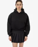 Los Angeles Apparel HF-19 Heavy Fleece Cropped Hoo in Black