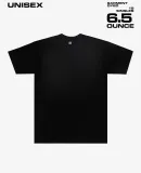 Los Angeles Apparel IMP1801FL S/S Grmnt Dye Crew N in Black