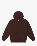 Los Angeles Apparel IMPHF09FL L/S Heavy Fleece Hoo in Chocolate
