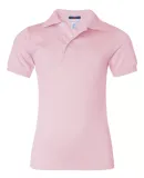 437Y Jerzees Youth 50/50 Jersey Polo with SpotShie Pink