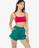 Los Angeles Apparel RNF314 Nylon Taffeta Track Sho in Dark cyan