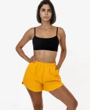 Los Angeles Apparel RNF314 Nylon Taffeta Track Sho in Mango