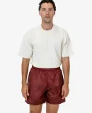 Los Angeles Apparel RNF412 Nylon Taffeta Wide Shor in Mahogany