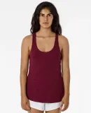 Los Angeles Apparel TR3008 Tri Blend Racerback Tan in Tri-cranberry