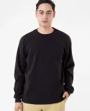 Los Angeles Apparel TX407GD L/S Hvy Thermal Crew N in Black