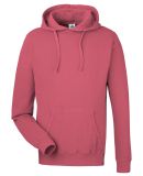 J America 8730 Pigment-Dyed Fleece Hooded Sweatshi in Garnet