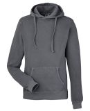 J America 8730 Pigment-Dyed Fleece Hooded Sweatshi in Lead