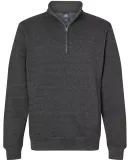 J America 8717 Heavyweight Fleece Quarter-Zip Swea in Charcoal heather