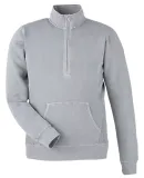 J America 8732 Pigment-Dyed Fleece Quarter-Zip Pul in Cloud