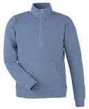 J America 8732 Pigment-Dyed Fleece Quarter-Zip Pul in Denim