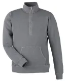 J America 8732 Pigment-Dyed Fleece Quarter-Zip Pul in Lead