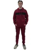 Stilo Apparel 211119HJCR Matching Sweat Set Wholes in Claret Red