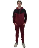 Stilo Apparel 21928HJCR Matching Sweat Set Wholesa in Claret red