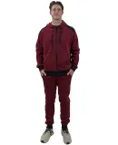 Stilo Apparel 21927HJCR Matching Sweat Set Wholesa in Claret red