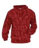 Badger Sportswear 1275 Tie-Dyed Triblend Hooded Sw in Red tie-dye