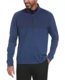 Delta Apparel PEM104   Quarter Zip Pullover in Peacoat heather 910