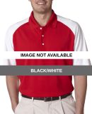 8446 UltraClub® Adult Cool & Dry Two-Tone Stain-R Black/White