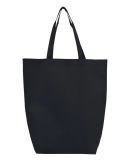 Q-Tees Q1251 Non-Woven Gusset Bottom Tote in Black