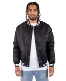 Shaka Wear Retail SHVBJ Men's Varsity Bomber Jacke in Black